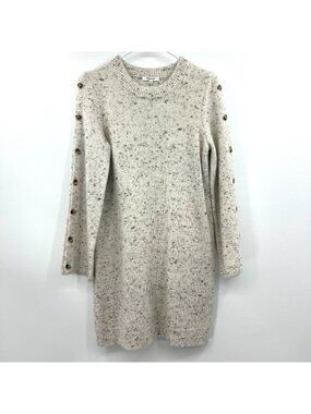 Madewell Gray Wool Blend Tunic Sweater Dress Women's Medium